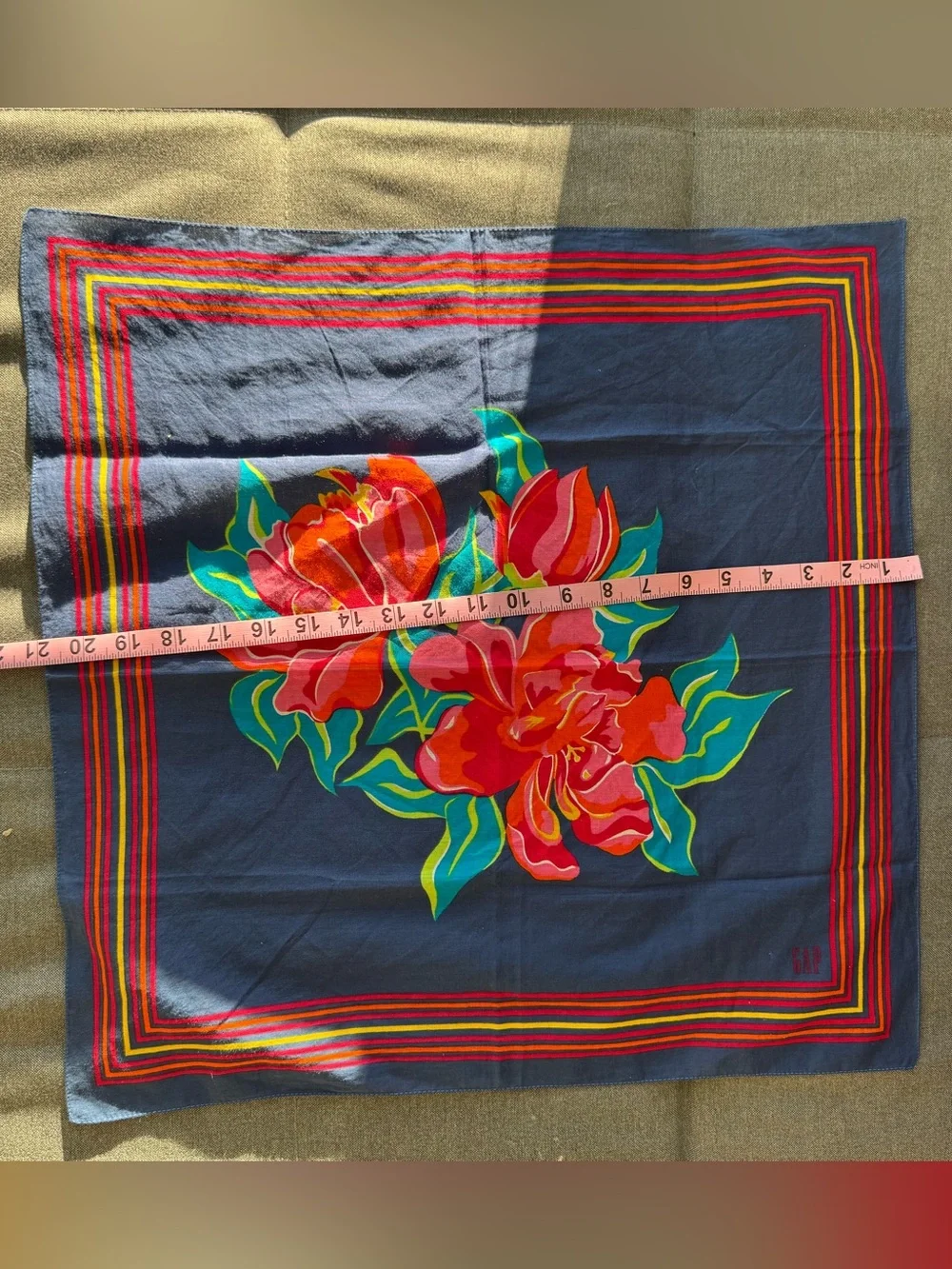 Vintage Gap Square Scarf Floral